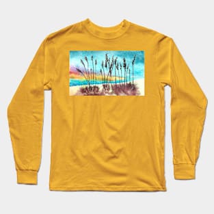 Beach Grass Sunset Long Sleeve T-Shirt